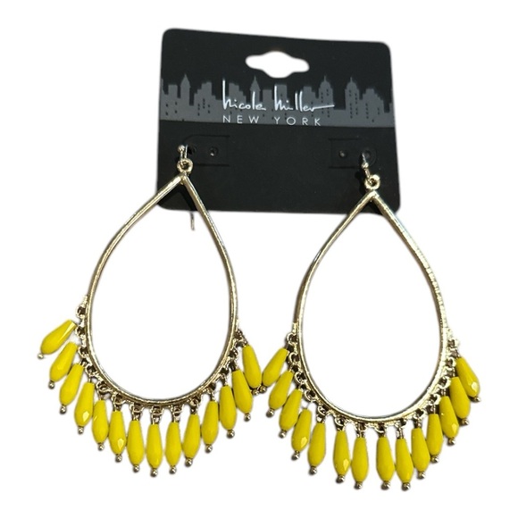 Nicole Miller New York Yellow Teardrop Earrings - Picture 1 of 3